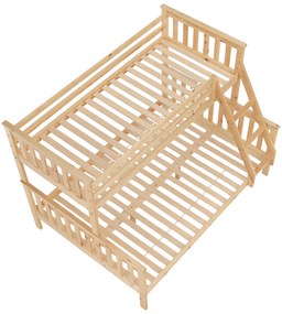 Patul supraetajat se poate descompune, pin natural, LUINI