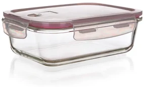 Recipient depozitare din sticlă cu capac LORA, bordo 1450 ml