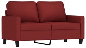 Set canapea cu perne, 2 piese, rosu vin, material textil