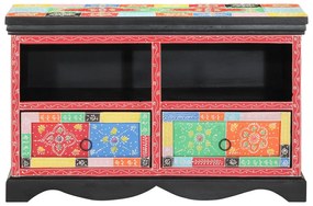 vidaXL Dulap TV, multicolor, 80x35x50 cm, lemn masiv mango
