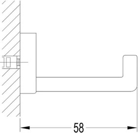 Suport de perete pentru prosoape OMNIRES DA70110BL DARLING negru semimat