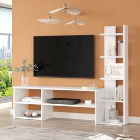 Set mobilier living Perla, Pako World, Alb, 120x29x41 cm