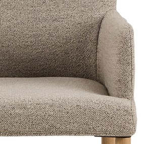 Scaun de sufragerie bej cu cotiere tapițat Zoe – Actona