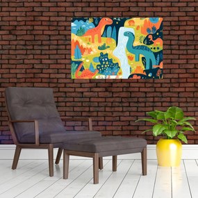 Tablou - Dinozauri veseli (90x60 cm)