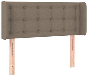 Tablie de pat cu LED, gri taupe, 103x16x78 88 cm, textil 1, Gri taupe, 103 x 16 x 78 88 cm