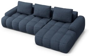 Colțar albastru închis extensibil/cu spațiu de depozitare (cu colț pe partea dreaptă/cu șezlong) Linz – Cosmopolitan Design