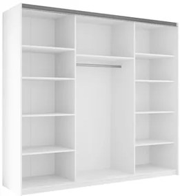 Dulap de haine cu uși culisante Artaman 250 (Alb) (cu oglindă). 1105686