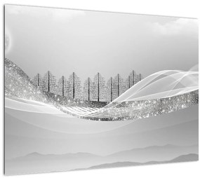 Tablou - Peisaj argintiu (70x50 cm)
