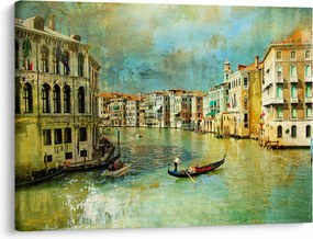 Tablou - Canalul de la Veneția și gondole (70x50 cm)