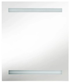 Dulap de baie cu oglinda si LED, negru, 50x14x60 cm Negru