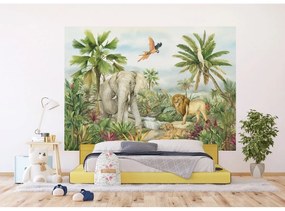 Fototapetă pentru copii Colourful Jungle 252 x 182cm, 4 părți