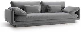 Canapea gri deschis cu tapițerie din catifea 250 cm Torino – Micadoni