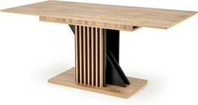 Masa living moderna FABIANO, stejar/negru, PAL laminat, 130/175x85x76