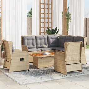 3262469 vidaXL Set mobilier de grădină cu perne, 6 piese, bej, poliratan