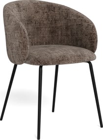 MAZZONI EXPORT CLARA Maro Stins (țesătură Juto 24)/picioare negre - SCAUN MODERN ADÂNC TAPIȚAT PENTRU SALON/LIVING/BIROU LOFT