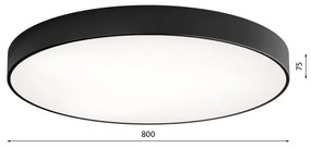Plafonieră LED CLEO 96W 230V 3000K, Ø 80 cm, negru