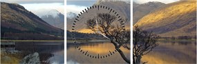 Tablou - Munții de lângă lac (cu ceas) (90x30 cm)