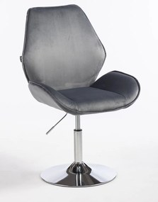 HR350N Scaun Grafit din Catifea Bază Cromata