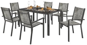 Set Exterior Outsunny: Masă WPC + 6 Scaune. | Aosom Romania