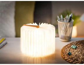 Veioză portocalie LED cu abajur textil (înălțime 2,5 cm) Booklight – Gingko