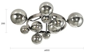 Lustră LED aplicată Brilagi MILLA 10xG9/3W/230V crom lucios/fumuriu