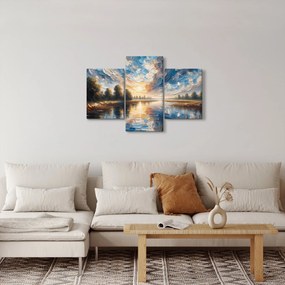 Tablou - Pictură cu soarele deasupra apei (90x60 cm)