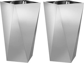 vidaXL Jardinieră 2 pcs Argintiu 40 x 40 x 75 cm Oțel Galvanizat