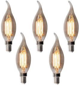 Set de 5 becuri LED E14 dimabile BXS35 fumuriu 4W 300 lm 2200K