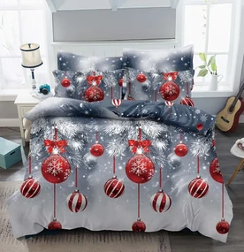 Set Lenjerie De Pat Craciun 6 Piese Pat 2 Persoane, Christmas Collection