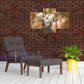 Tablou -Buchet de flori pictat (90x60 cm)