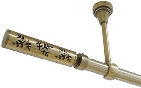 Galerie simpla prindere tavan fara inele FLORA 19 MM aur antic (Alege marime: 200 cm)
