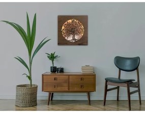 Li-Go 5652/DUB2 - Ceas LED dimabil LED/10W/5V 20000 mAh 42x42 cm stejar+ telecomandă