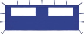 vidaXL Perete lateral foișor cu ferestre, 6x2 m, albastru