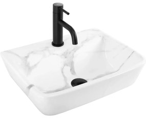 Lavoar pe blat Rea Altea Cloudy dreptungiular 45.5 cm alb-gri lucios