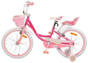 Bicicleta pentru copii NOVOKIDS Fashion Bike, Roti 20" inch, Maxim 40 kg, Cadru din otel, Roti ajutatoare detasabile, Ghidon reglabil pe inaltime, Roz