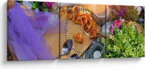 Tablou - picnic de vară (cu ceas) (90x30 cm)