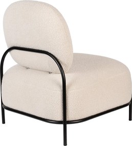 Fotoliu crem cu tapițerie din țesătură bouclé Polly – White Label