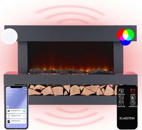 Klarstein Studio Light & Fire 3 Smart, Șemineu, 1000 / 2000 W, MDF, WiFi Control