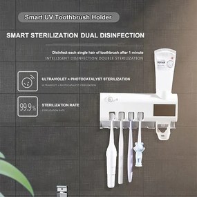 Sterilizator solar pentru periuțe de dinți montat pe perete