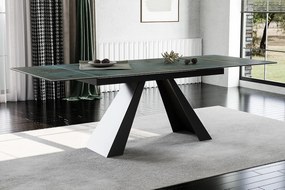 Masa extensibila Salvadore Ceramic turcoaz OSSIDO verde/negru mat L160-240 cm