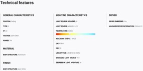 Spot LED incastrabil TULIPA White recessed downlight 7W 36° 3000K CRI90 triac IP44