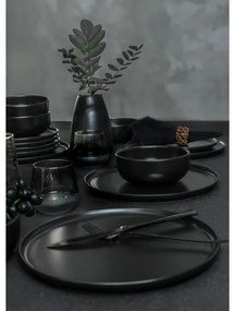 Set de veselă din ceramică, 18 piese, negru