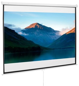 HOMCOM Ecran de Proiecție 203x152 cm, Fabricat din Țesătură și Metal, Ideal pentru Vizualizare Filme și Prezentări | Aosom Romania