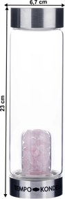 TEMPO-KONDELA CRYSTAL, flacon de sticlă cu cristale roz, 500 ml