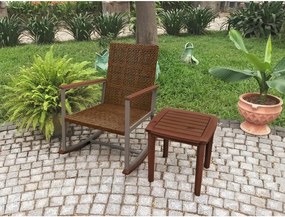 Balansoar cu măsuță maro închis din lemn masiv Sinaloa – Garden Pleasure