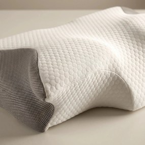 Perna cervicala ortopedica CERVI-SAN Classic, memory foam, fermitate medie, husa Tencel