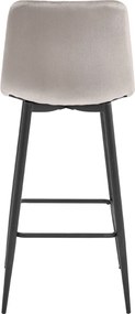 Scaun de bar POZZA VELVET cu picioare negre, bej