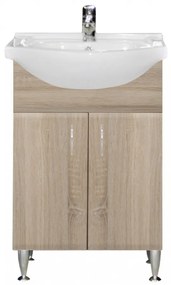 Dulap inferior Bianca Plus 55 cu lavoar, culoare stejar sonoma