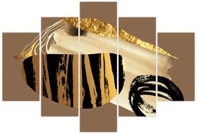 Tablou - Abstracție maro auriu N⁰2 (150x105 cm)