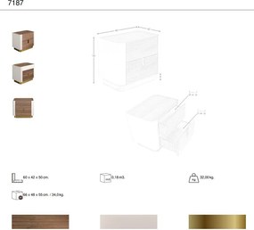 Noptiera deosebita design LUX Walnut-Bej